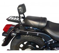 Низкая черная спинка SPAAN с багажником для мотоцикла Daelim DAYSTAR Black Plus 125 Fi / Dark Plus 125 Fi / Grey Plus 125 Fi